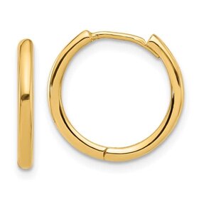 31505 14K YELLOW GOLD 0.60" 1.90MM HIGH POLISH HUGGIES