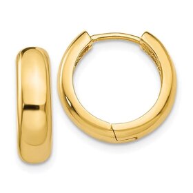 31508 14K YELLOW GOLD 0.46" 3.10MM HIGH POLISH HUGGIES