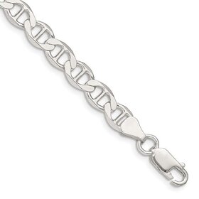 80526 STERLING SILVER 8" 7MM FLAT GUCCI MENS BRACELET