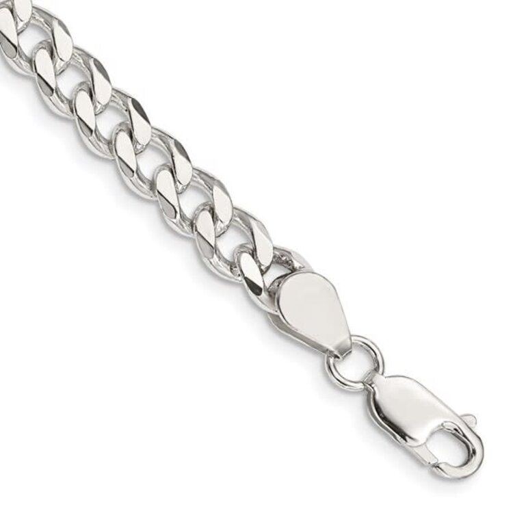 80527 STERLING SILVER 8" 6.5MM CUBAN LINK BRACELET
