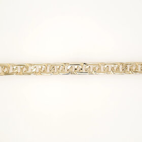 25134 14K YELLOW GOLD 8" 8MM TIGER EYE LINK MEN'S BRACELET