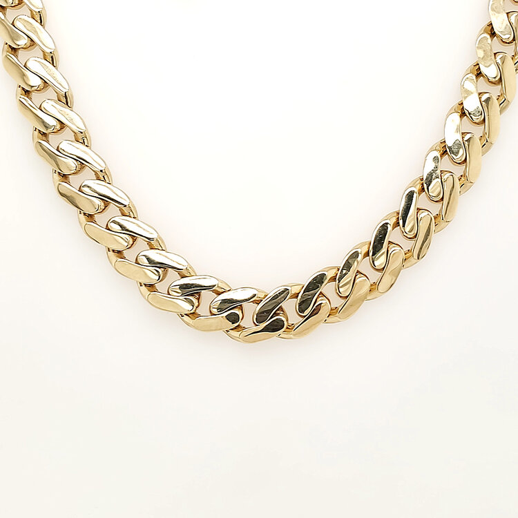 50442 14K YELLOW GOLD 24" 8.75MM HOLLOW MIAMI CUBAN CHAIN