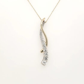 70762 14K TWO TONE .75CTW DIAMOND FANCY JOURNEY PENDANT NECKLACE