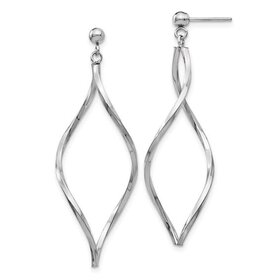 31535 14K WHITE GOLD TWISTED POST DANGLE EARRINGS