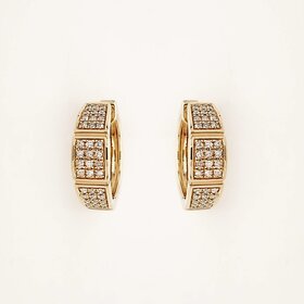 31531  14K WHITE GOLD .50CT  INFINITY  DIAMOND  WITH OMEGA BACK  EARRINGS