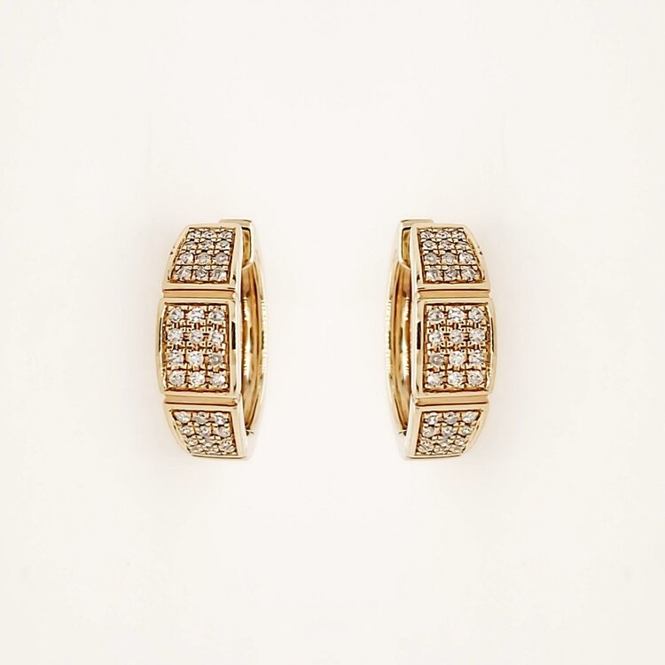 31531 14K YELLOW GOLD DIAMOND TRIPLE BOX DESIGN EFFY HUGGIES