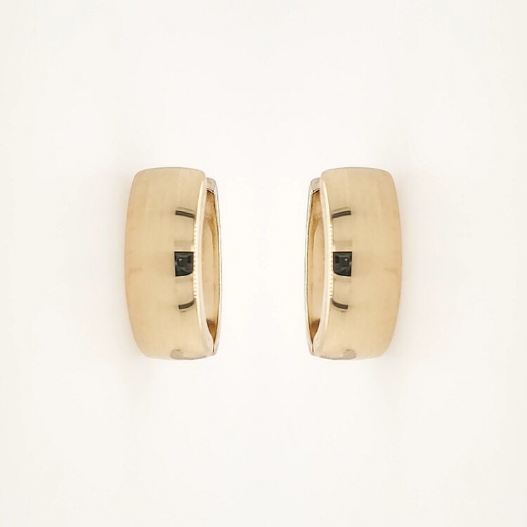 31537 14K  YELLOW GOD .65" 6MM HIGH POLISH HUGGIES