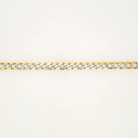 25135 10K TWO TONE 8" 5.45MM DIAMOND CUT CUBAN BRACELET