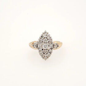40470 14K TWO TONE .50CTW DIAMOND MARQUISE