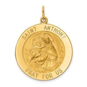 77140 14K YELLOW GOLD 18.50MM ROUND SAINT ANTHONY MEDAL