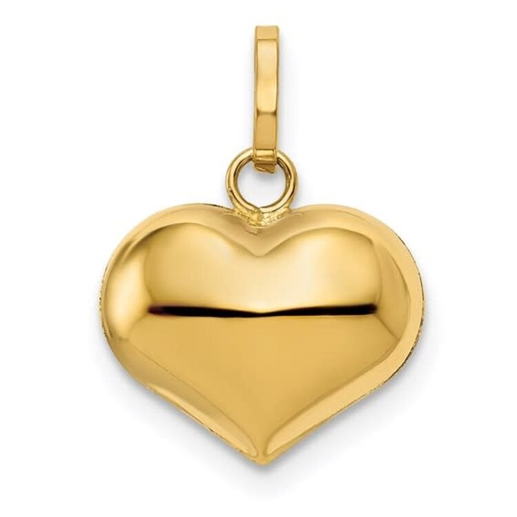 78144 14K YELLOW GOLD 14MM 3D PUFFY HEART CHARM