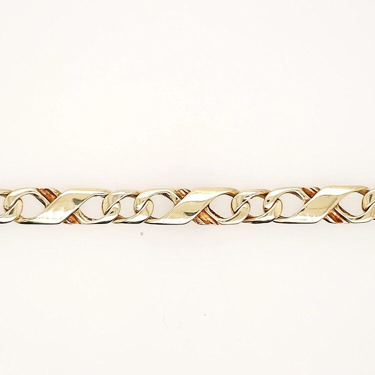 25137 14K YELLOW GOLD FIGURE 8 LINK BRACELET