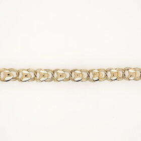 20517 14K YELLOW GOLD CHARM  HEARTS BRACELET