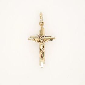 77352 14K YELLOW GOLD 1.55" HIGH POLISH INRI CRUCIFIX