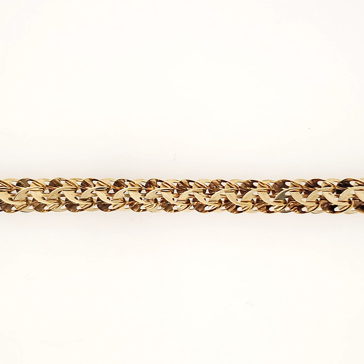 20516 14K YELLOW GOLD FLASHY DISC BRACELET