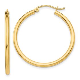 31576 10K YELLOW GOLD HIGH POLISH 0.80" 1.90MM TUBE HOOPS