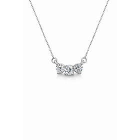 70768 14K WHITE GOLD .60CTW THREE  DIAMOND NECKLACE