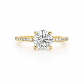 475274 14K YELLOW GOLD 1.52CT CENTER DIAMOND G COLOR SI2  .38CT DIAMOND S HIDDEN HALO ENGAGEMENT RING