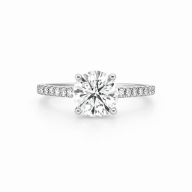 475275 14K WHITE GOLD 1.51CT  F COLOR SI2 DIAMOND CENTER .38CT DIAMOND SETTING HIDDEN HALO ENGAGEMENT RING