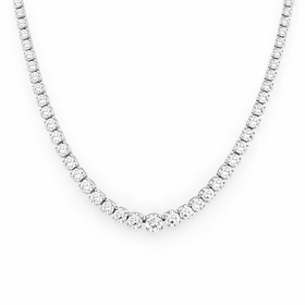 60144 14K WHITE GOLD 7CTW H-I COLOR I1  DIAMOND GRADUATING DIAMOND NECKPIECE