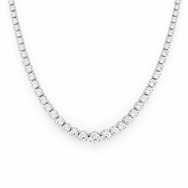 60144 14K WHITE GOLD 7CTW H-I COLOR I1  DIAMOND GRADUATING DIAMOND NECKPIECE