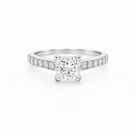 SALE  475109 18K WHITE GOLD 1.23CT DIAMOND G VS2  PRINCESS CUT FILIGREE DESIGN SETTING ENGAGEMENT RING