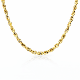 50418 14K YEKLLOW GOLD 22" 3.30MM SOLID ROPE CHAIN