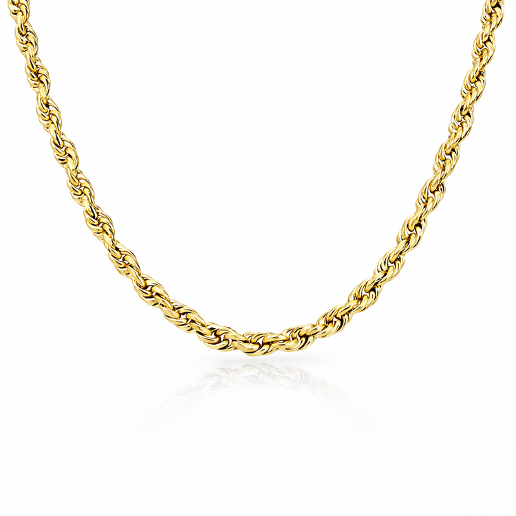 50418 14K YEKLLOW GOLD 22" 3.30MM SOLID ROPE CHAIN