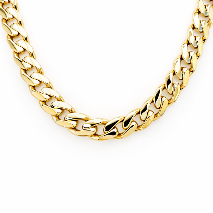 50442 14K YELLOW GOLD 24" 8.75MM HOLLOW MIAMI CUBAN CHAIN