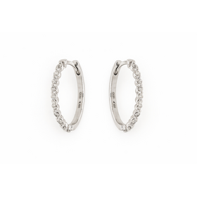 31595 10K WHITE GOLD .25CTW DIAMOND SHRAED PRONG OVAL HUGGIES