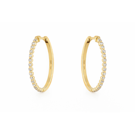 31594 10K YELLOW GOLD .25CTW DIAMOND SHARED PRONG OVAL HUGGIES