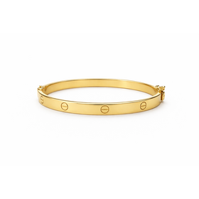 20364 14K YELLOW GOLD SCREW DESIGN BANGLE