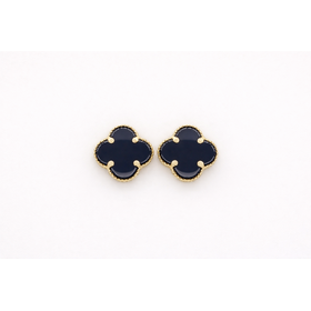 31096 14K YELLOW GOLD 12MMM BLACK ONYX CLOVER STUDS