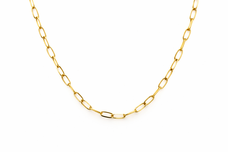 55931 YELLOW GOLD  16" 3.80MM PAPERCLIP CHAIN NECKLACE