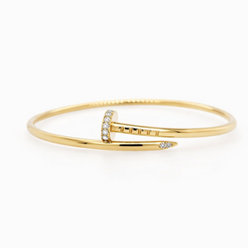 20500 18K YELLOW GOLD DIAMOND NAIL BRACELET