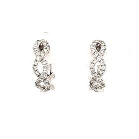 30188 14K WHITE GOLD .50CT  INFINITY  DIAMOND  WITH OMEGA BACK  EARRINGS