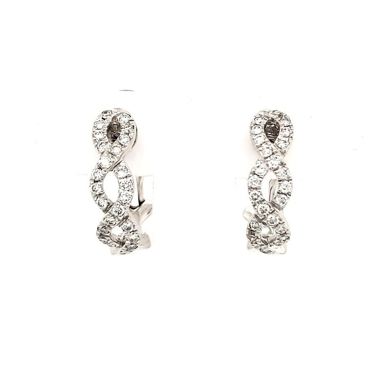 30188 14K WHITE GOLD .50CT  INFINITY  DIAMOND  WITH OMEGA BACK  EARRINGS