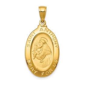 77241 14K YELLOW GOLD 20MM SAINT ANTHONY OVAL MEDAL