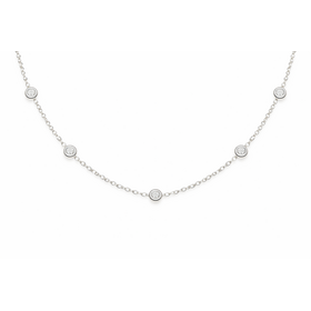 60009 18K WHITE GOLD .25CT DIAMOND BY THE YARD NECKLACE