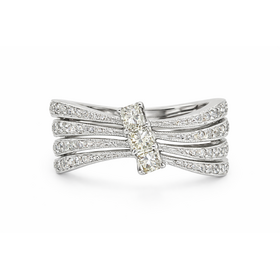 40554 14K WHITE GOLD .75TCW DIAMOND BOW SHAPE RING