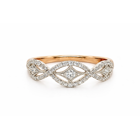 40891 18K ROSE AND WHITE GOLD .40CT DIAMOND  INFINITY STYLE LADIES RING