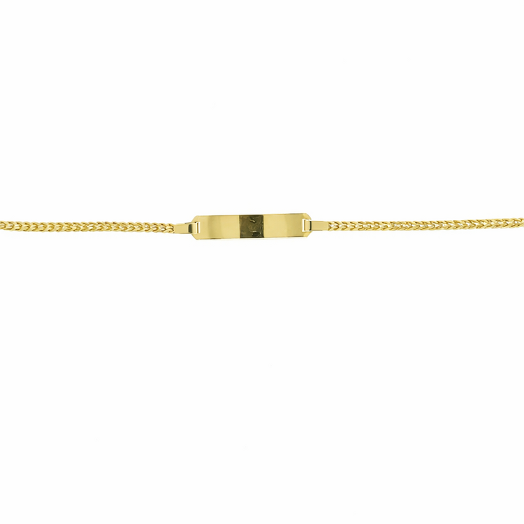 20492 14K YELLOW GOLD FRANCO LINK NAME ID BABY BRACELET