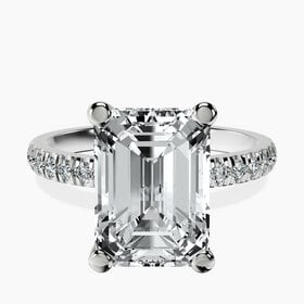 475315 14K WHITE GOLD 2.02CT D VVS2 LAB GROWN EMERALD .50TCW LAB HIDDEN HALO ENGAGEMENT RING