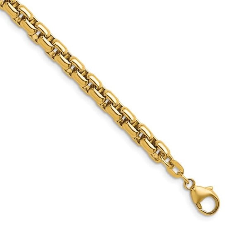 50076 14K YELLOW GOLD 16" ROUNDED BOX LINK CHAIN