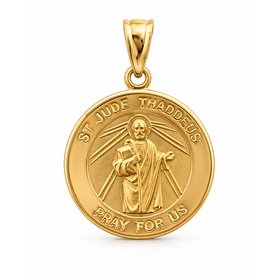78034 14K YELLOW GOLD 22MM  SAINT JUDE THADDEUS MEDAL