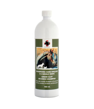 Secourisme Équin Green clay no-rinse shampoo