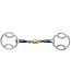 Shires Equestrian Mors Bevel Bleu double brisure avec Roller link