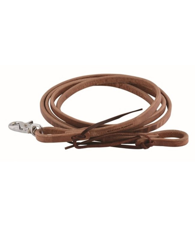 Western Rawhide 7ft Signature Leather roping reins