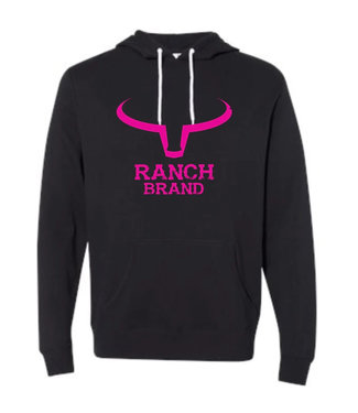 Ranch Brand Hoodie Big horn noir et rose