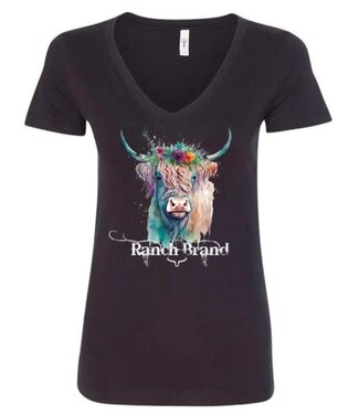 Ranch Brand T-Shirt Happy Cow Noir